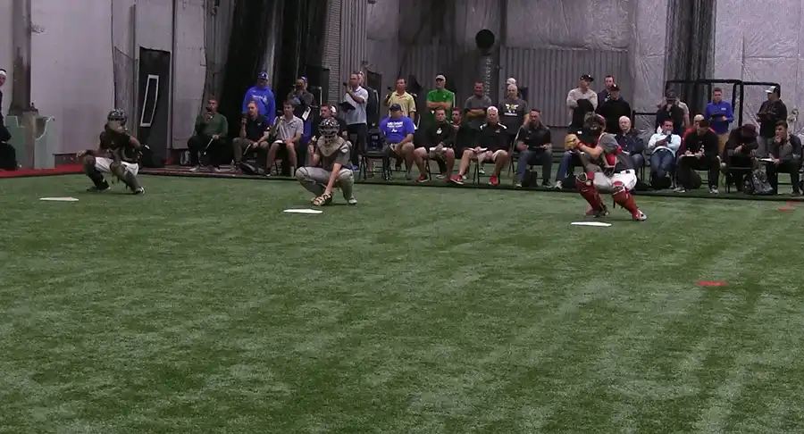 The turf partitioned into separate training sections